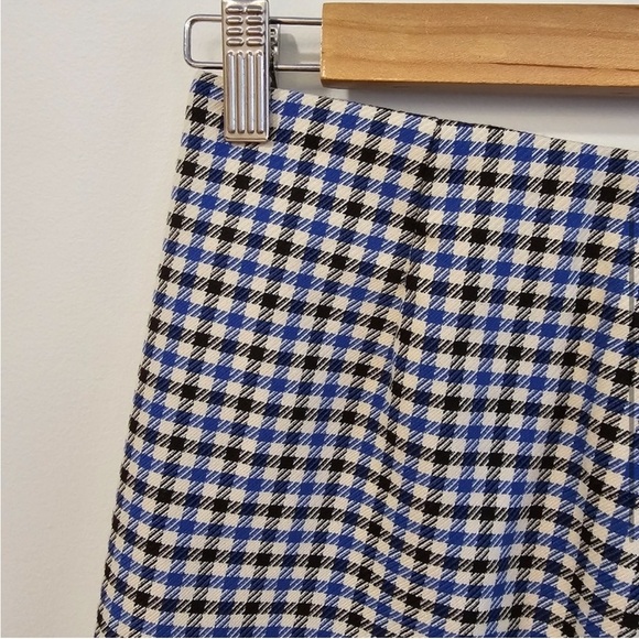 Zara Gingham Mini Skirt XS Blue & White - Picture 3 of 12